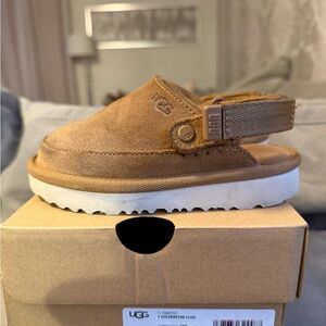 UGG Kids Tan Suede Slippers